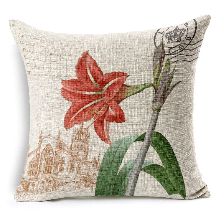 HULIANFU Retro Colorful Flowers Pillows Floral Cushion Pillowcase for Home Decorative Decoration Sofa Cushions Customized - Deanwangkt