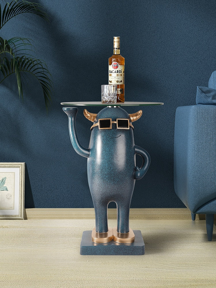 HULIANFU Nordic home decoration Creative Little Monster Landing Statue Large Landing ResinStatueTray Decoration SofaBedsideSmall TeaTable - Deanwangkt