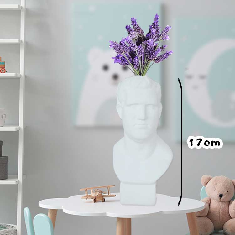 HULIANFU W&G Nordic Vase Home Decor Vase Creative Human Head Portrait Flower Vases Room Decoration Resin David Flower Vase Room Decor - Deanwangkt