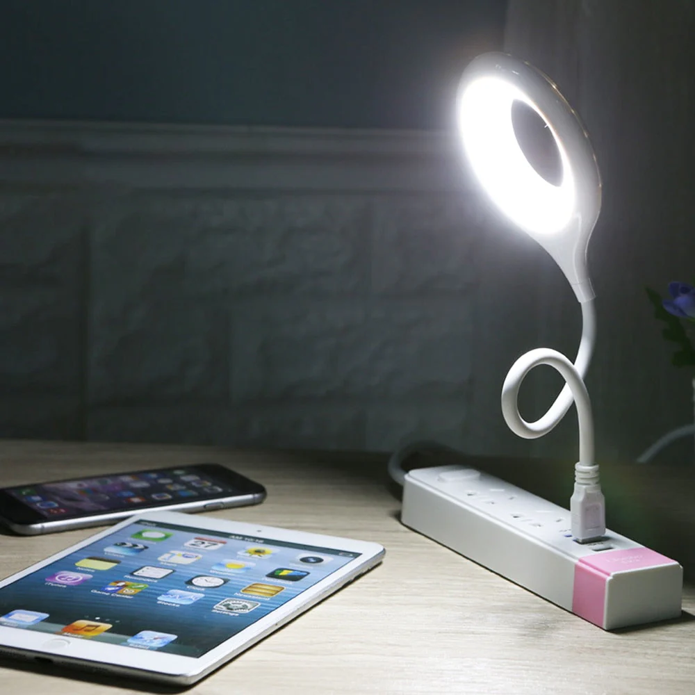 HULIANFU LED Desk Lamp Portable Night Light Lamp Freely Foldable Table Lamp USB LED Luminaria De Mesa Super Bright Ring Lights Non Strobe - Deanwangkt