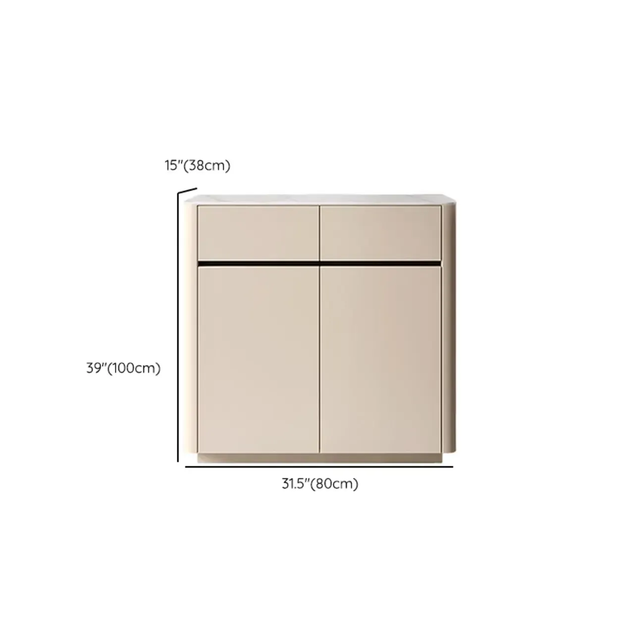 Modern Metal Shoe Cabinet with Khaki Finish