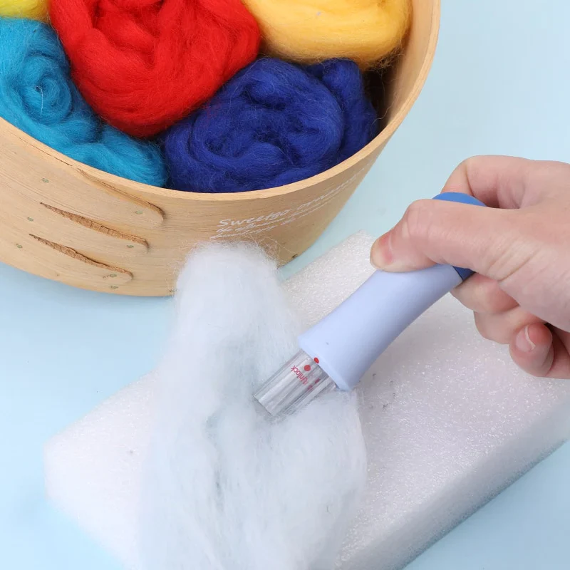 HULIANFU MIUSIE 16/25 Color Needle Felting Kit Wool Felting Tools Handmade Felt Needle Set 7pcs Pack Felting Fabric Materials Accessories - Deanwangkt
