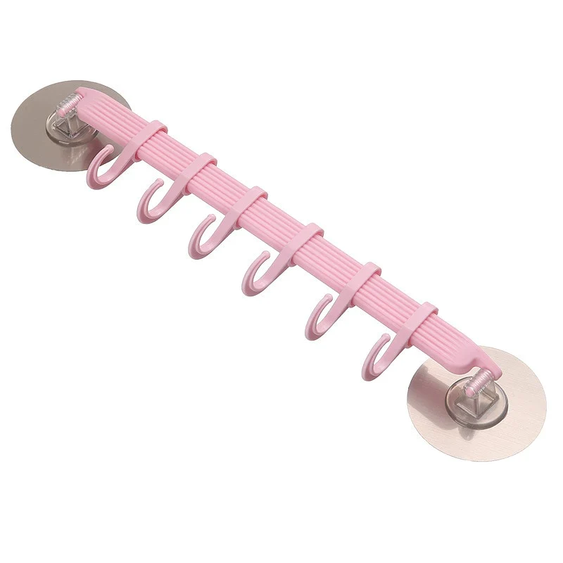 HULIANFU Organizer Hook Plastic Bathroom Sucker Vacuum Frame Towel Double Adjustable Wall Tool Shelves Flexible Cupboard Holder Hanger - Deanwangkt