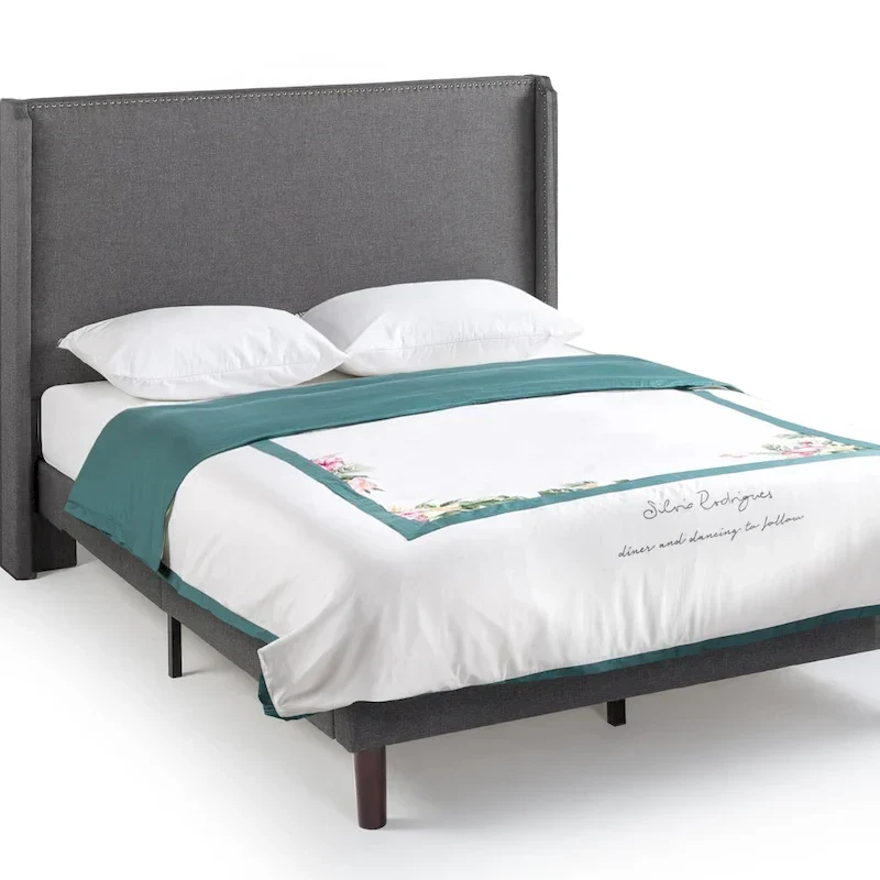 Priage by Zinus Upholstered Wingback Platform Bed