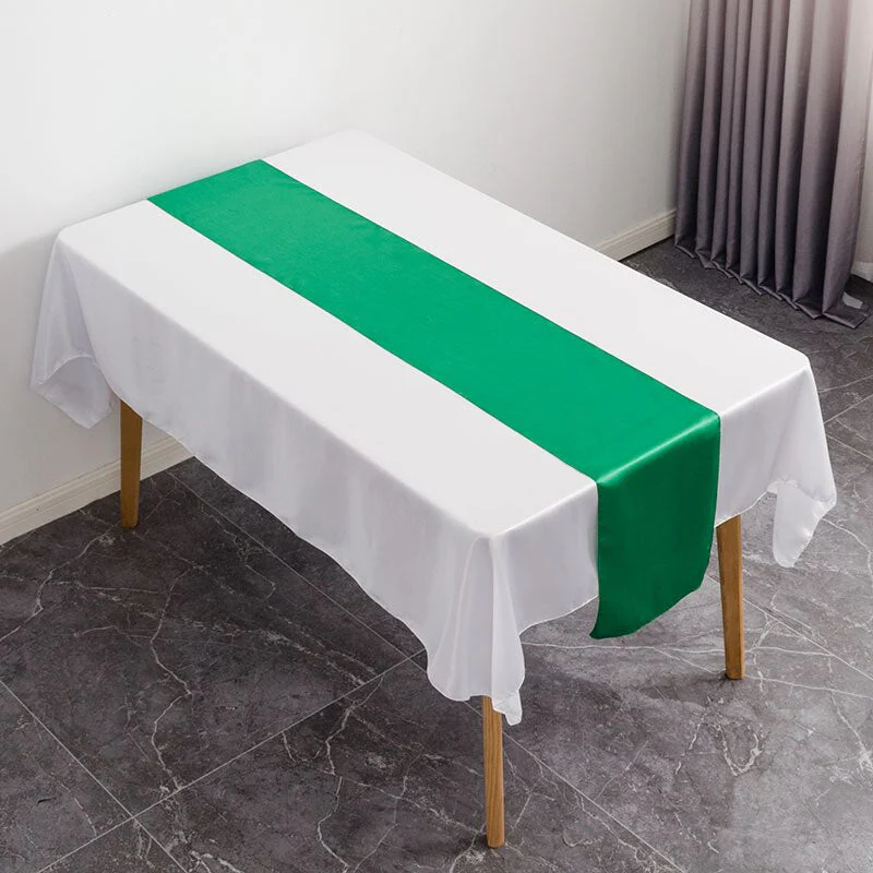 HULIANFU Table Runner Satin Shiny Colour Wedding Decoration Hotel Birthday Party Show Banquet Table Runner - Deanwangkt