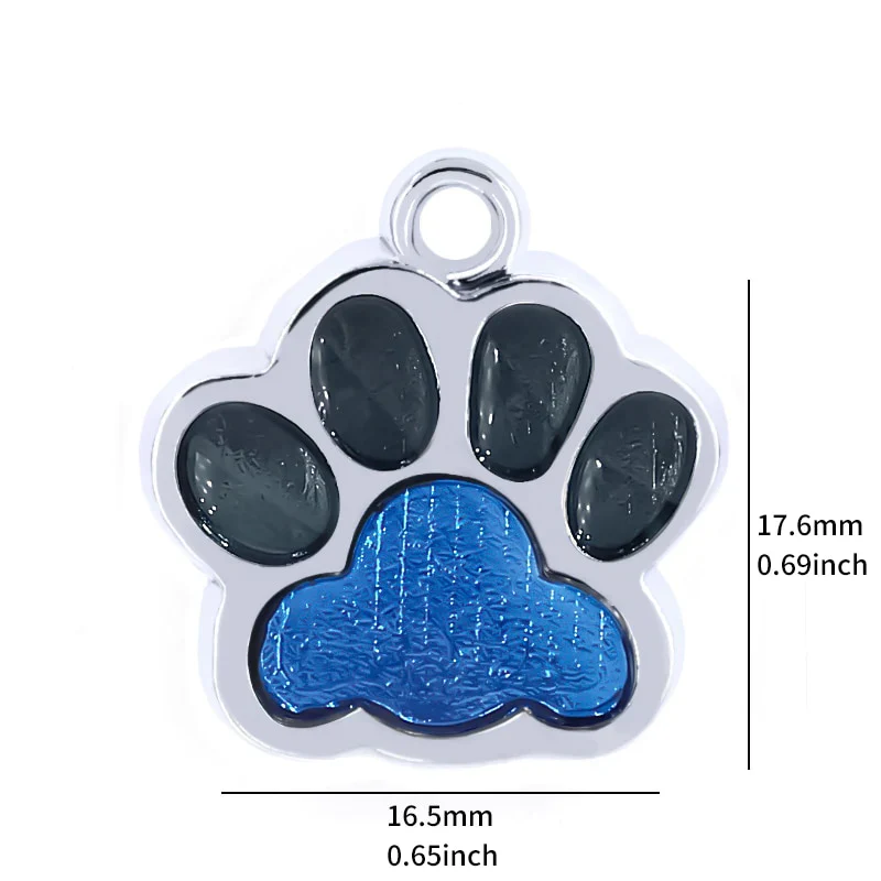 HULIANFU Personalized Dog Cat Tags Engraved Cat Dog Puppy Pet ID Name Collar Tag Pendant Pet Accessories Paw Glitter Pendant - Deanwangkt