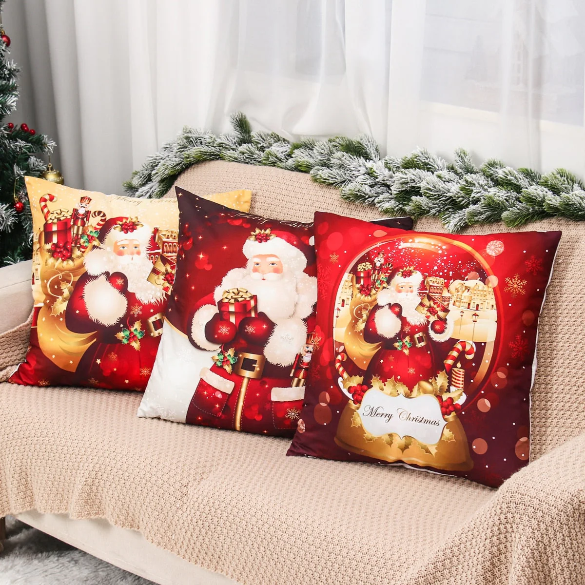HULIANFU Santa pillowcase Happy New Year 2026  Xmas Gifts  Christmas Decor For Home Merry Christmas Ornament Navidad Natal Xmas Gifts - Deanwangkt