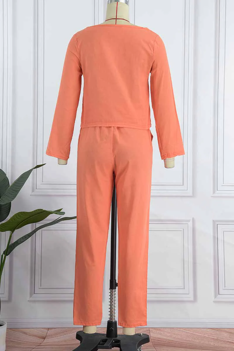 hulianfu Fashion Vintage Solid Patchwork O Neck Long Sleeve Two Pieces(4 Colors) - Deanwangkt