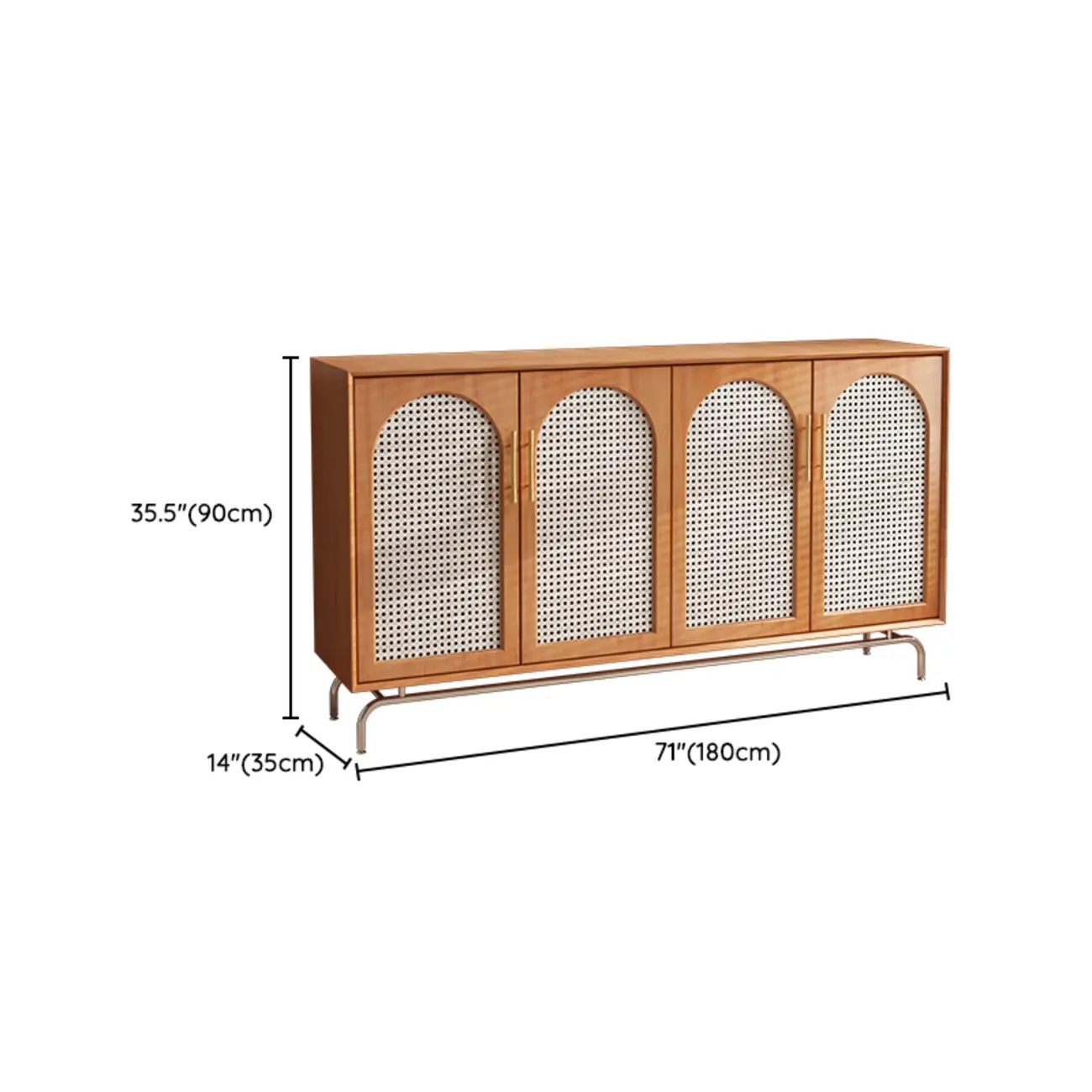 Tropical Pine Wood Accent Cabinet in Rectangular Shape