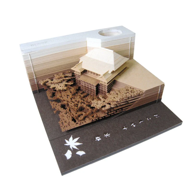 HULIANFU Omoshiroi Block 3D Memo Pads Novelty Famious Movie Building Harry Design New Year Christmas Gift - Deanwangkt