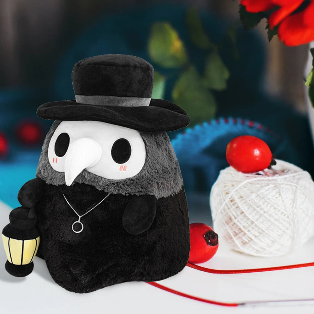 HULIANFU Luminous Couple Cartoon Animal Plague Doctor Beak Stuffed Plush Toy Valentine  Day Beak Doctor Party Prom Props Plush Toy Gifts - Deanwangkt