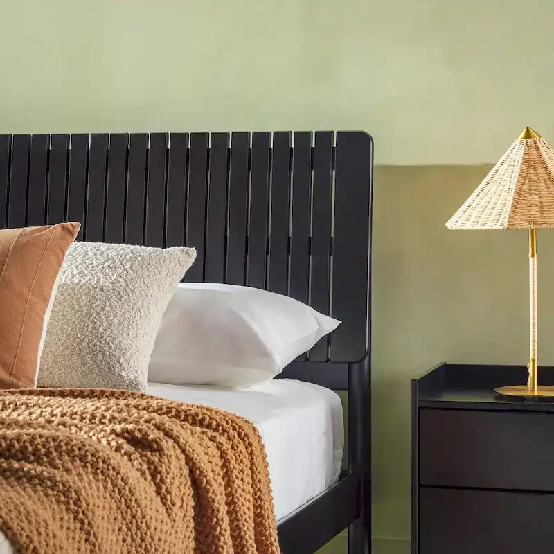 Middlebrook Designs Slatted Headboard Modern Queen Bed