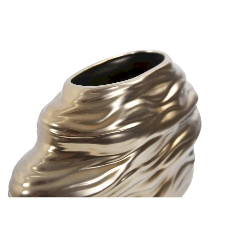 Allan Andrews Hand Finished Brass Ceramic Flowing Wave Vase