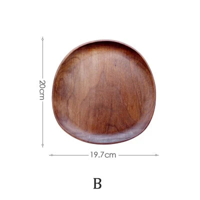 HULIANFU Whole Wood lovesickness Wood Irregular Oval Solid Wood Pan Plate Fruit Dishes Saucer Tea Tray Dessert Dinner Plate Tableware Set - Deanwangkt