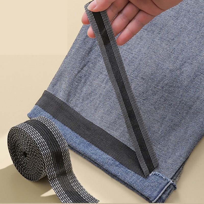 HULIANFU Self-Adhesive Pants Paste Iron on Pants Edge Shorten Repair Pants for Jean Clothing and Jean Pants Apparel DIY Sewing Fabric - Deanwangkt