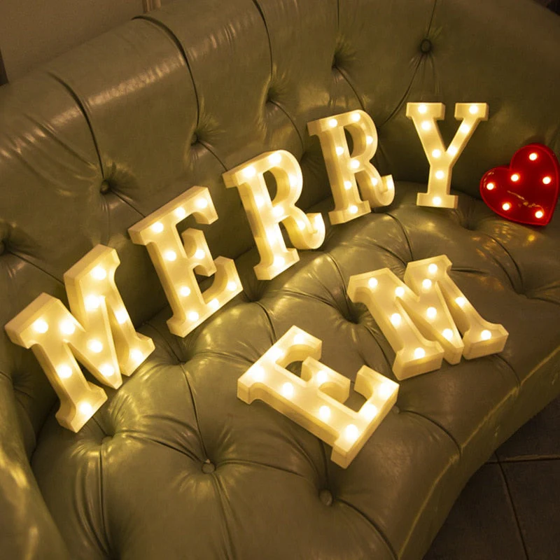 HULIANFU Luxury Alphabet Letter LED Lights Luminous Number Lamp  Battery Night Light for Home Wedding Birthday Christmas Party Decoration - Deanwangkt