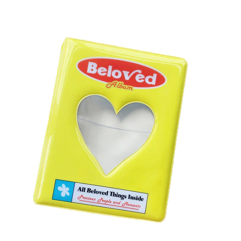HULIANFU Kpop Card Binder 3inch Photo Album Hollow Love Heart Model Photocard Holder Plaid Album Instax Mini Album For Cards Collect Book - Deanwangkt