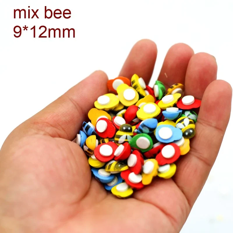 HULIANFU MINI Wood Bee Ladybug Colorful with Glue Home Refrigerator Wall Decoration DIY Handmade Child Gift Party Accessories 50/100pcs - Deanwangkt