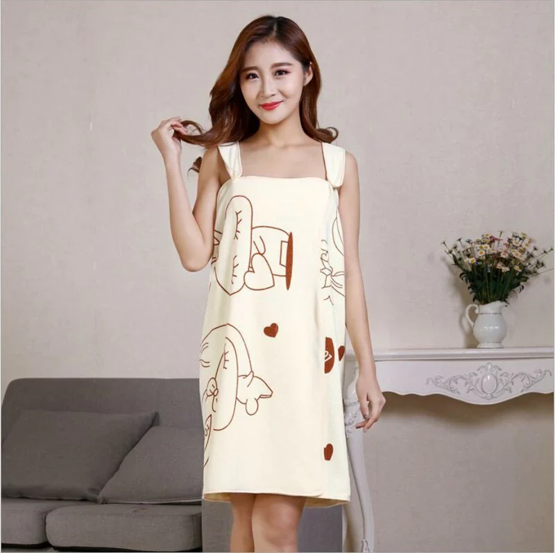 HULIANFU Microfiber Soft Bath Towel Fashion Women Sexy Wearable Quick Dry Magic Bathing Beach Spa Bathrobes Wash Clothing Beach Dresses - Deanwangkt