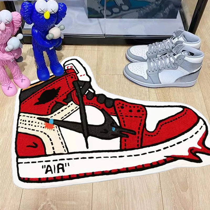 HULIANFU Sneaker Carpet Popular Fashion Rugs Living Room Decoration Bedroom Parlor Children Room Area Rug Mat Soft Flannel Rug and Carpet - Deanwangkt