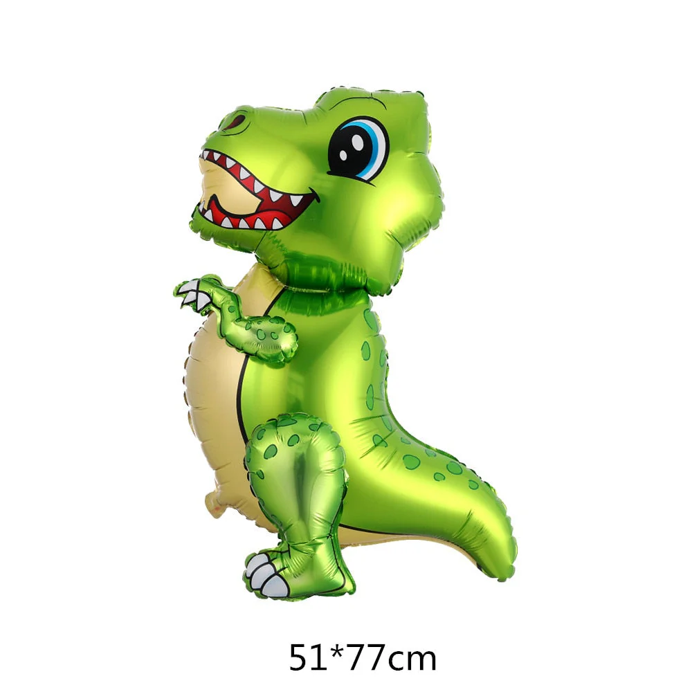 HULIANFU Large 4D Walking Dinosaur Foil Balloons Jungle Animal Boys Birthday Party Decors Jurassic  Standind Dragon Kids Toys Air Globos - Deanwangkt