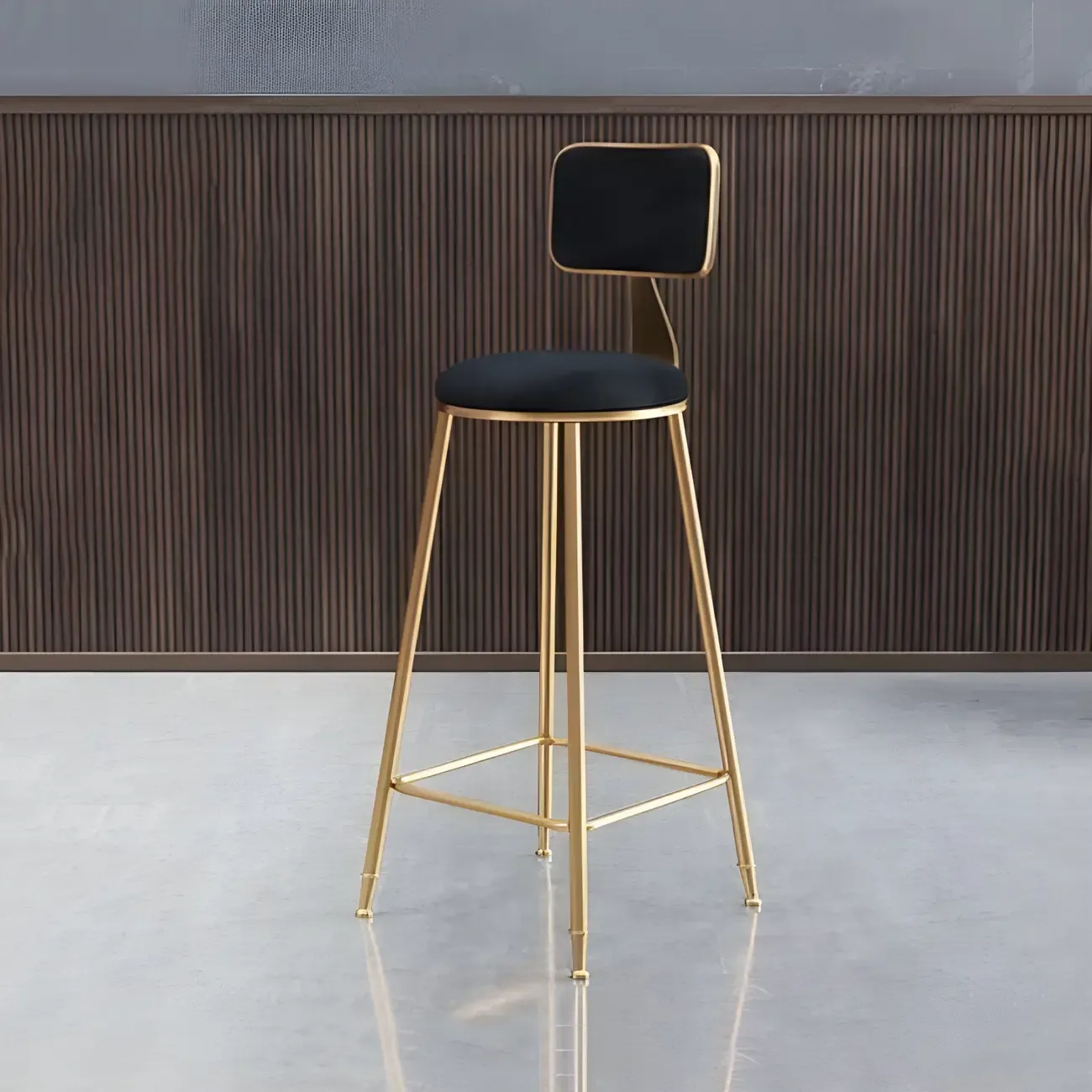 Round Velvet Upholstered Counter Bar Stools