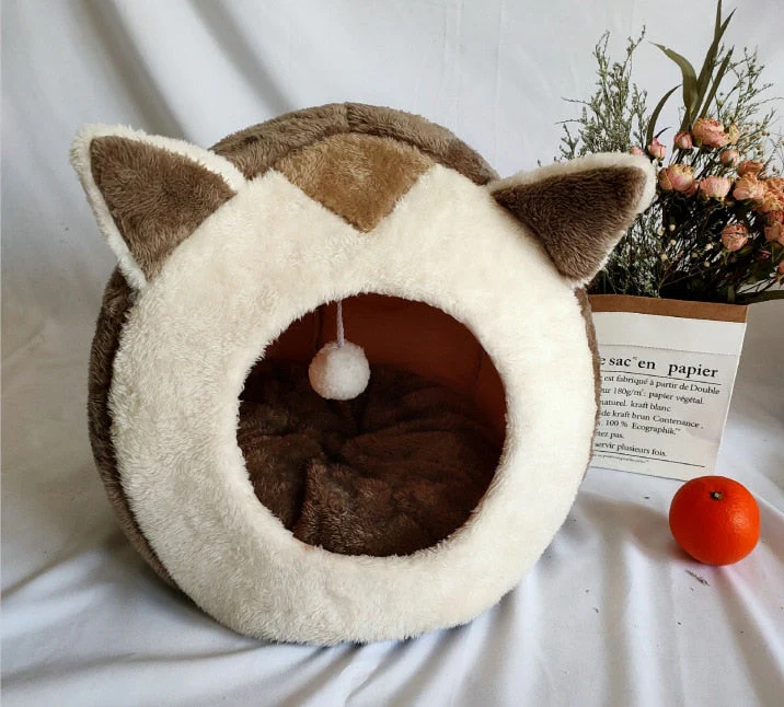 HULIANFU Warm Cozy Pet Bed Dog & Cat Beds House Winter Sleeping Bag Portable Indoor Nest Puppies Tent with Removable Cushion Collapsible - Deanwangkt