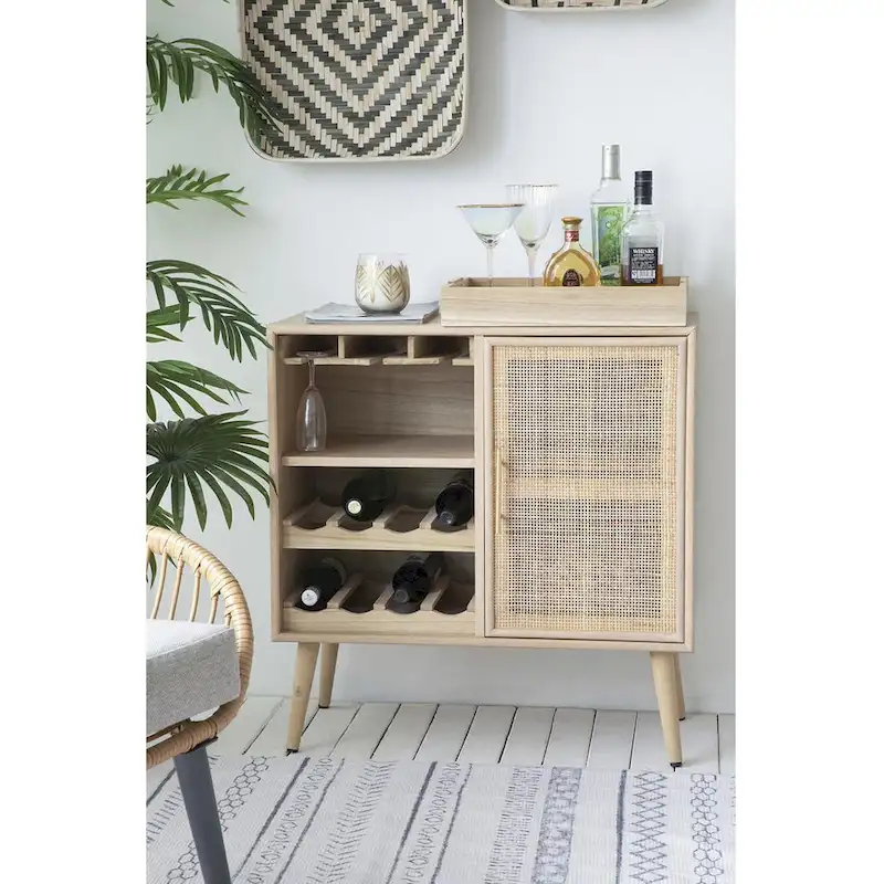 A&B Home Natural Wine Cabinet