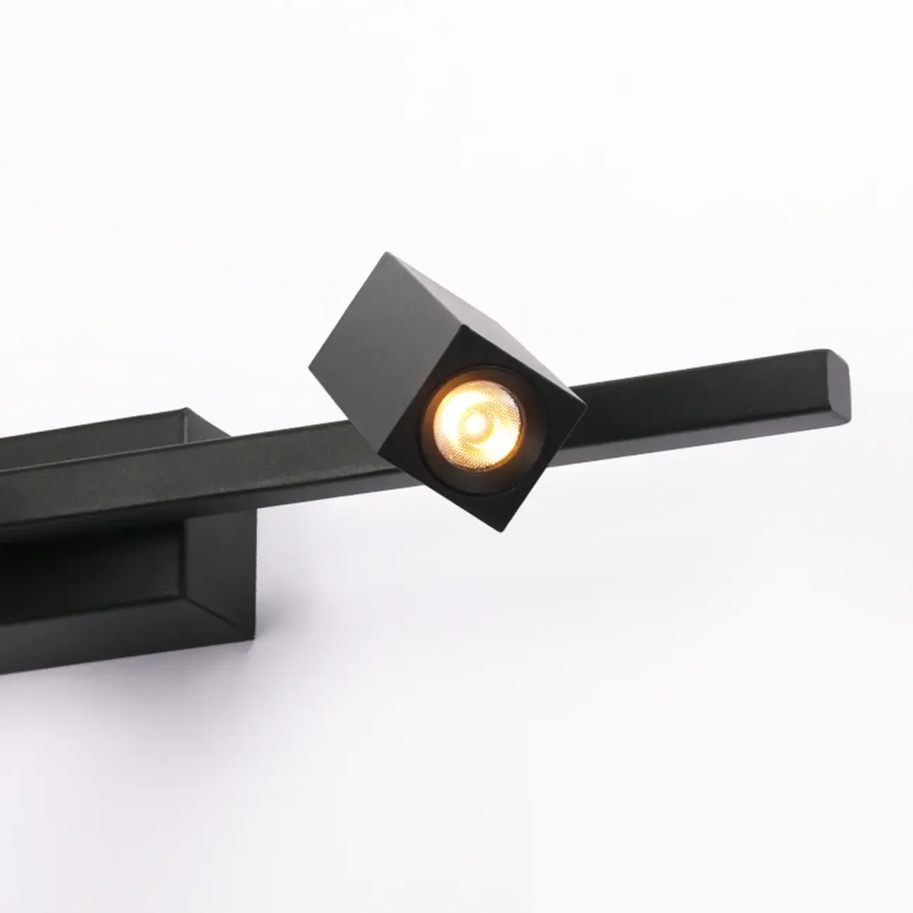 3-Light Rectangle Adjustable Black Vanity Lights