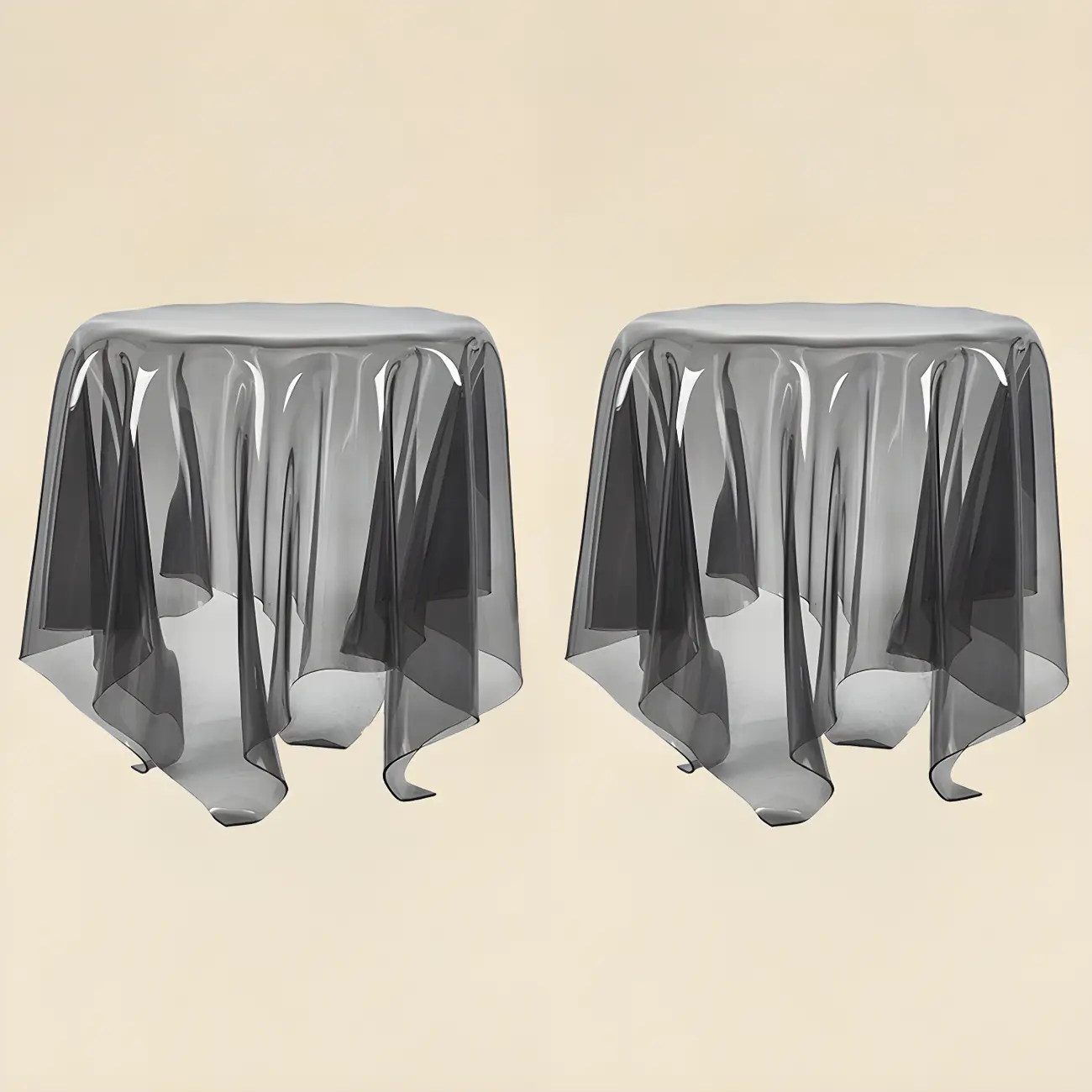 Scandinavian Clear Acrylic Round End Table