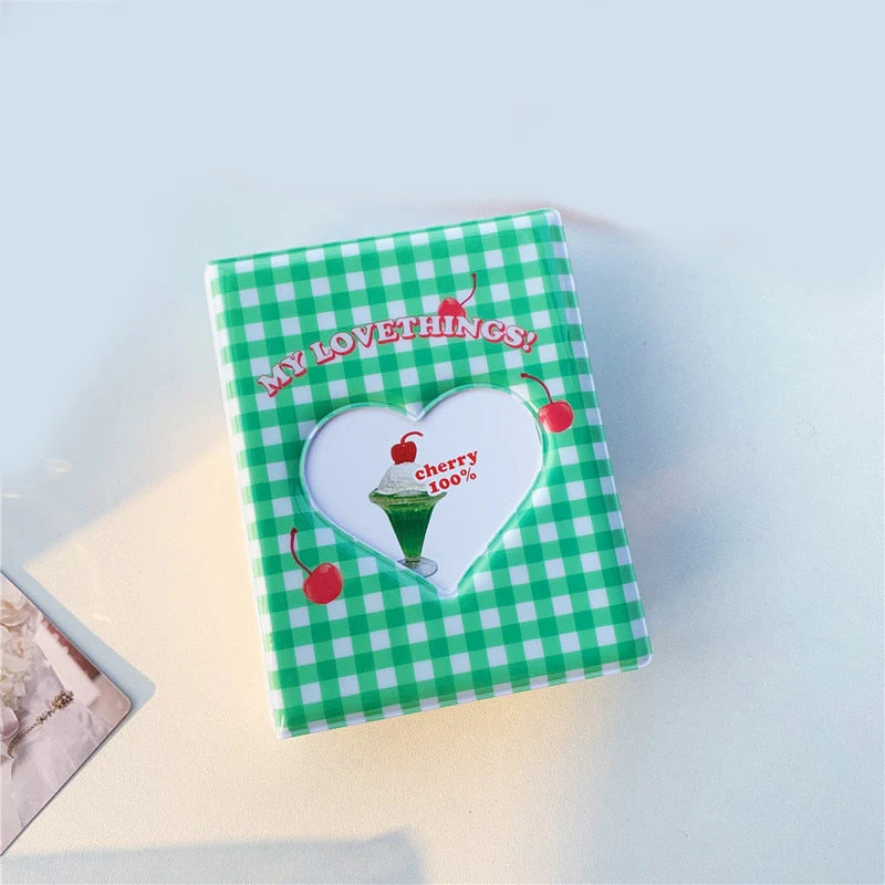 HULIANFU Kawaii Bear photo album 3 Inch Love Heart Hollow Kpop Card Binder Name Card Book Photo Album Card Photocard ID Holder 40 Pockets - Deanwangkt