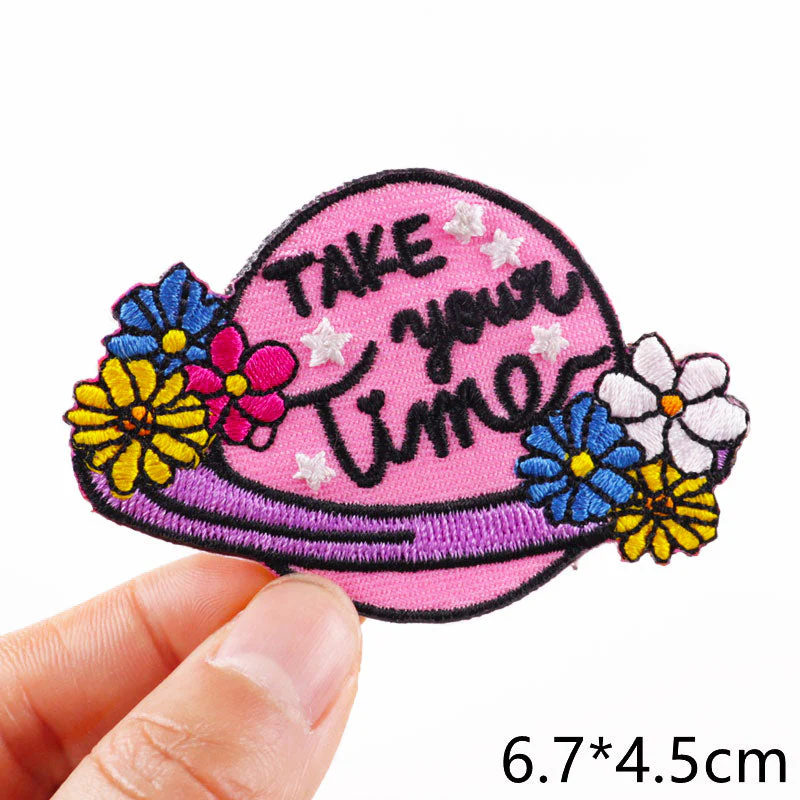 HULIANFU Van Gogh Embroidered Patches on Clothes DIY Cartoon Wave Applique Clothing Thermoadhesive Patches for Clothing DIY - Deanwangkt