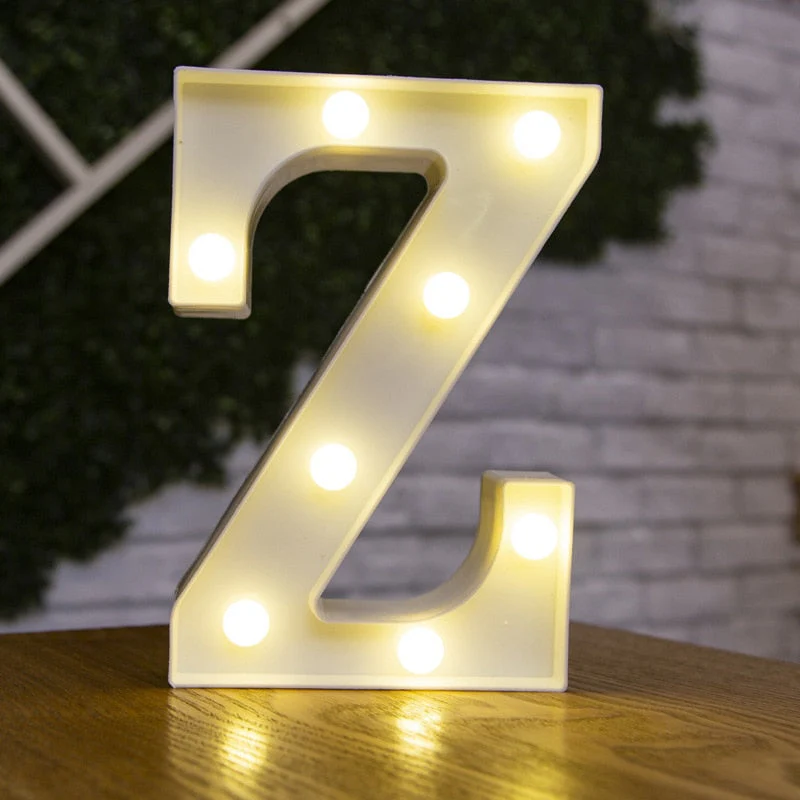 HULIANFU Luxury Alphabet Letter LED Lights Luminous Number Lamp  Battery Night Light for Home Wedding Birthday Christmas Party Decoration - Deanwangkt