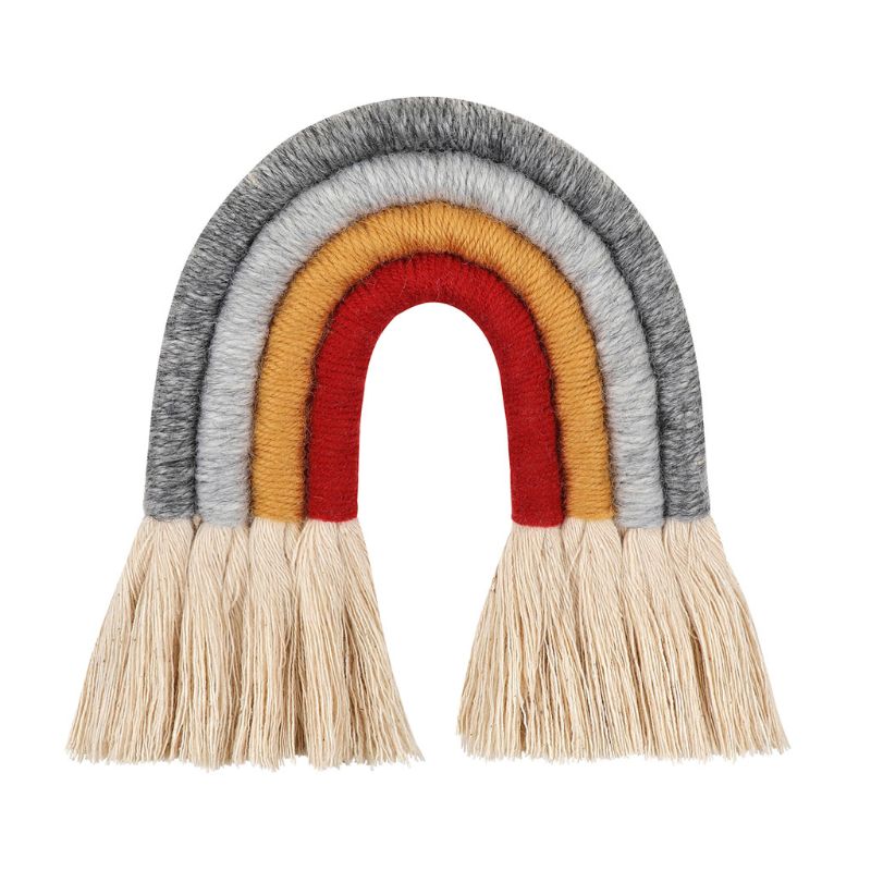 HULIANFU Macrame Rainbow Wall Hanging Decorative Colored for Boho Home Decor, Party Supplies, Baby Shower, Nursey Dorm Room - Deanwangkt