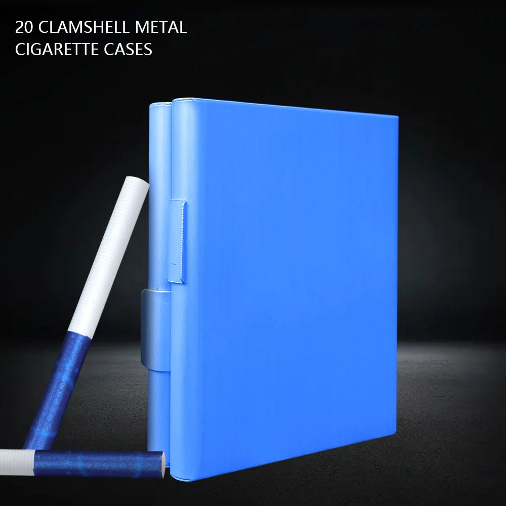 HULIANFU Portable Automatic Cigarette Case Metal Cigarette Boxes 10PCS Cigarette Holder Case Not Lighter Gadget for Men Christmas Gifts - Deanwangkt