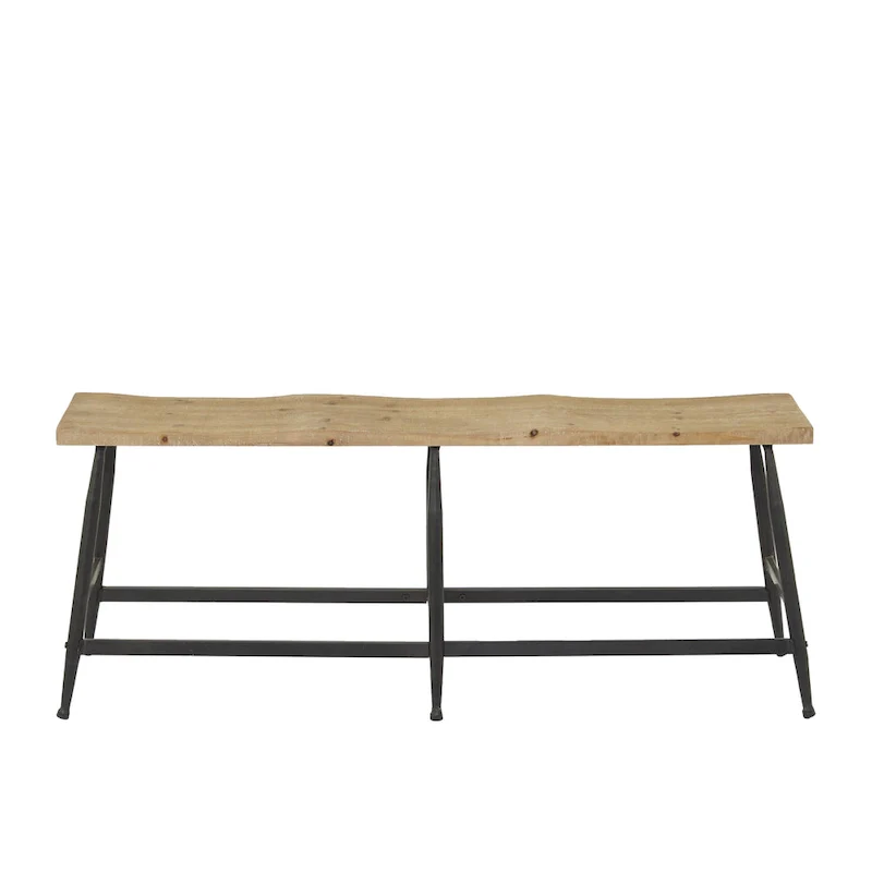 Metal Slim Home Bench - Brown - Roche River Decor