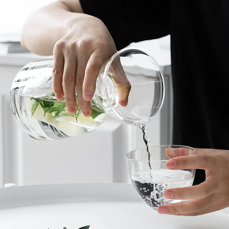 HULIANFU Personality Glass Water Bottle Set with Cup Heat-Resistant Juice Beverage Bottle Flower Tea Jug Creative Home Drinkware Supplier - Deanwangkt