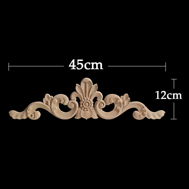 HULIANFU Long Rose Flower Exquisite Carving Natural Wood Appliques Furniture Wooden Mouldings Wmqe Vintage Unpainted Decoration Decal - Deanwangkt