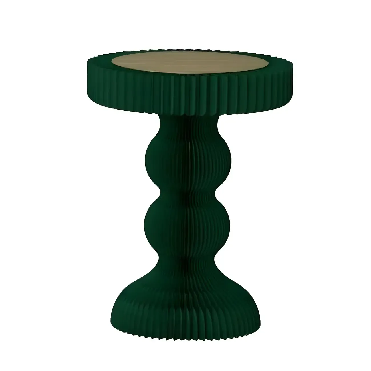 Round Metal Foldable End Table with Pedestal Base