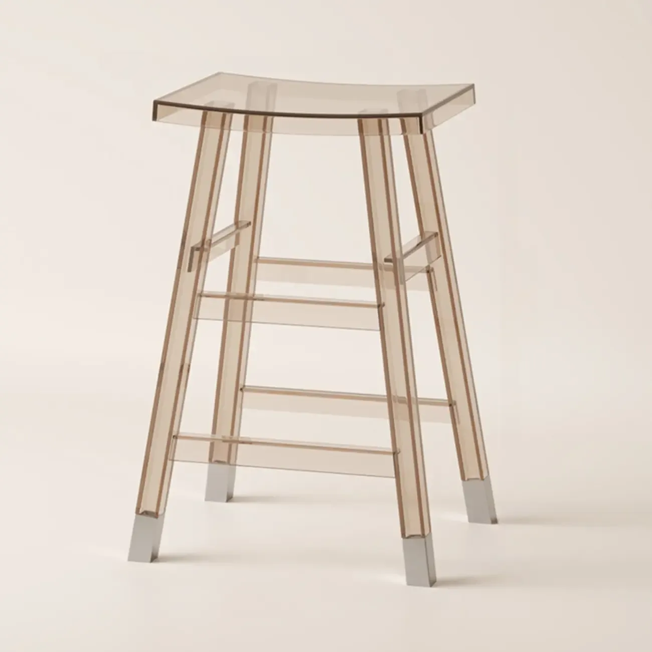 Saddle Acrylic Counter Height Backless Bar Stools