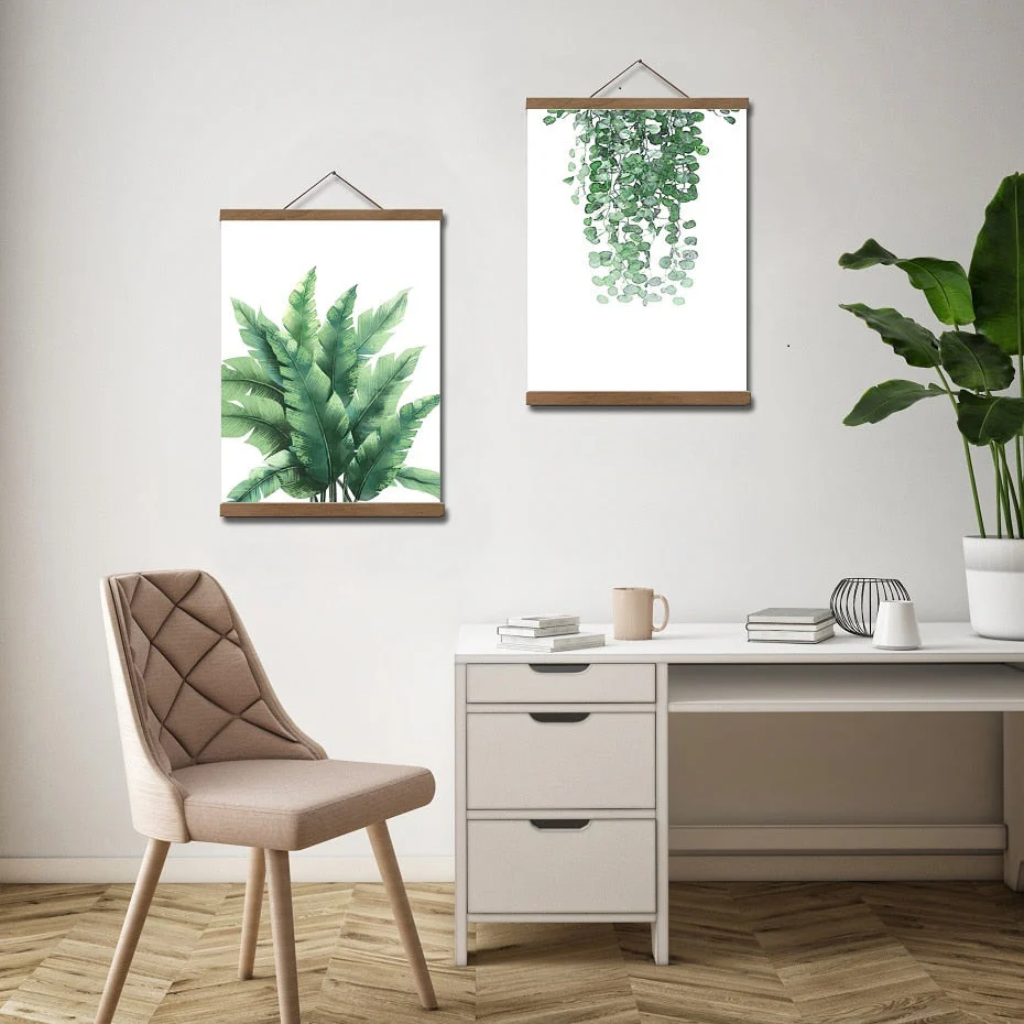 HULIANFU Magnetic Poster Hanger Frame Teak Wooden Hanger Frame Natural Painting Photo Frame Canvas Wall Art Craft Frame Art Hanger Frame - Deanwangkt