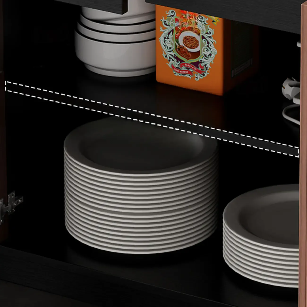 Modern Wood Buffet with Alterable Shelves