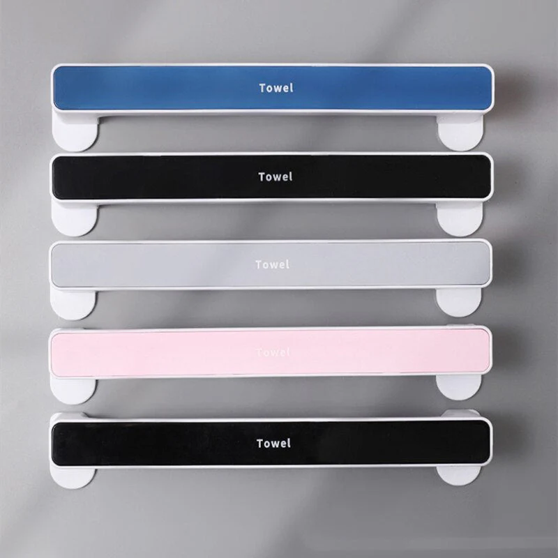 HULIANFU Single Towel Bars Wall Mounted Bathroom Towel Hanger No Drilling Holder Self-adhesive Towel Rack Bathroom Kitchen Accessories - Deanwangkt