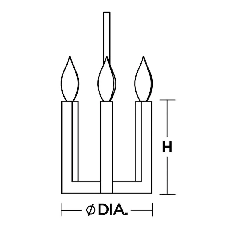 AFX GRCP07CBLNR3 Grace 3 Light 36  Wide Taper Candle Linear Pendant