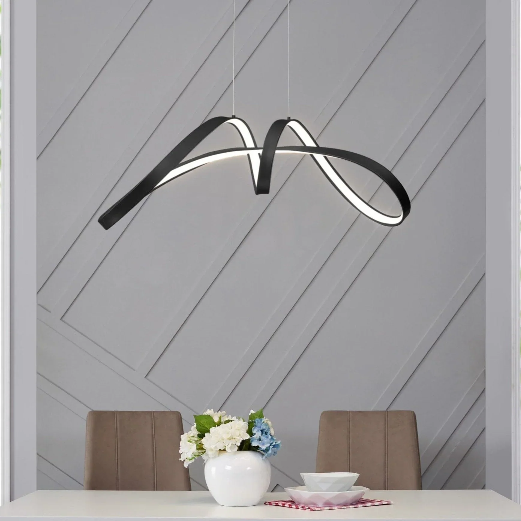 Becky LED Chandelier in Black or Gold