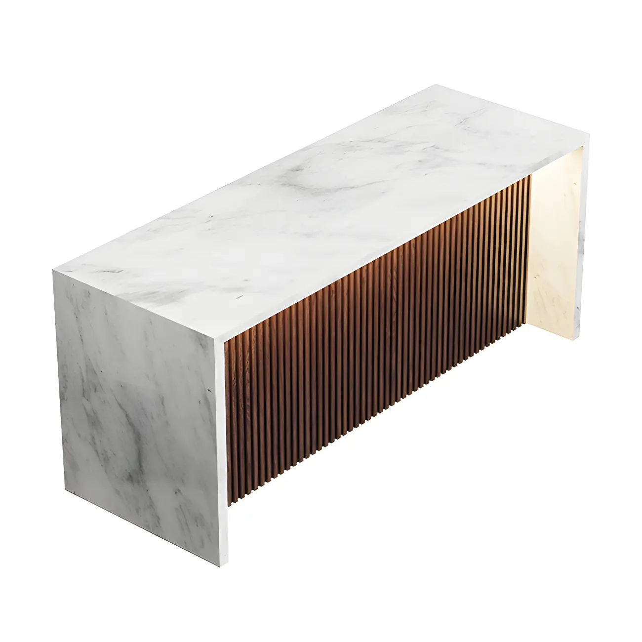 Modern LED White Marble Counter Height Bar Table