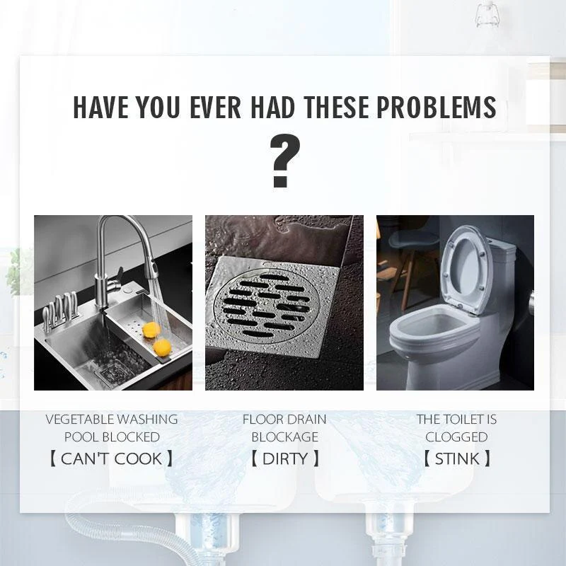 HULIANFU Pipe Dredge Deodorant Drain Cleaners Unclog the kitchen drain closestool Strong dredge - Deanwangkt