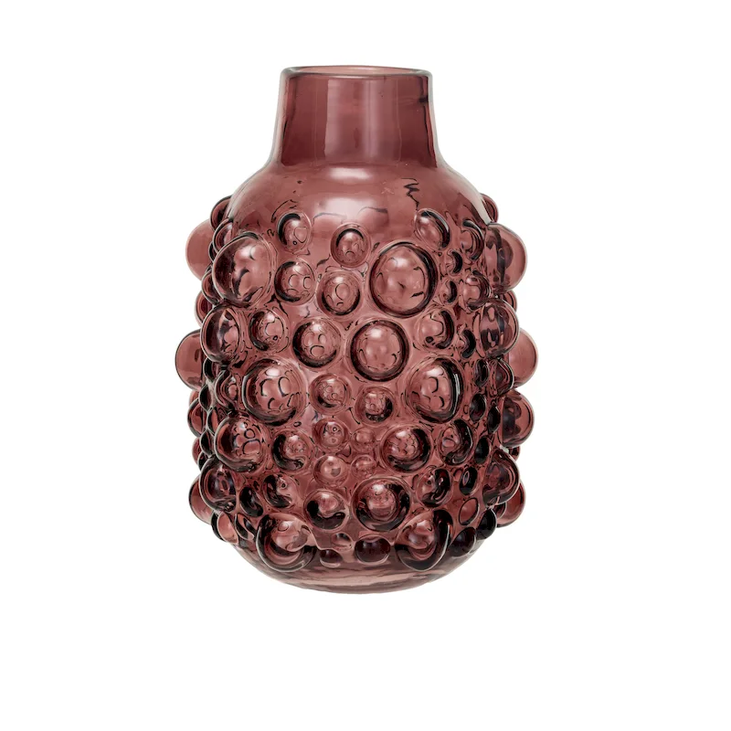 Glass Vase with Raised Dots