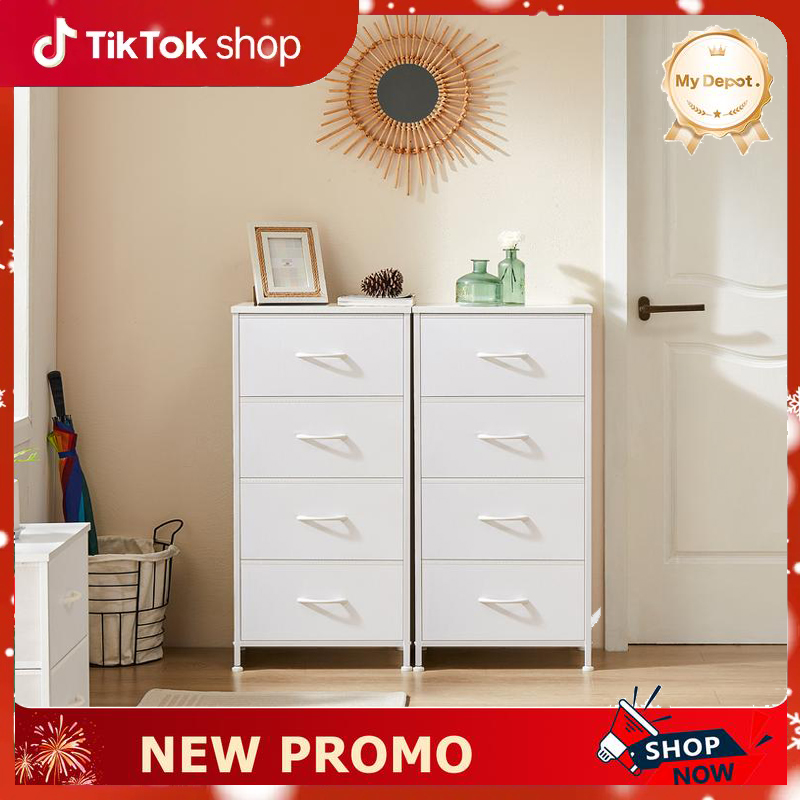 Cupboards Cabinets Dresser for Bedroom, Storage Drawers, Fabric Storage Tower with 4 Drawers, Organizer Unit, with Wooden Top for Closet,  Living Room