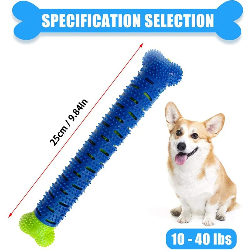 HULIANFU Puppy Brush Dog Toothbrush Chew Toy Stick Cleaning Massager Pet Teeth Cleaning Toys Multifunctional Silicone Doggy Dental Care - Deanwangkt